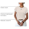 image:imageWIHOLL Short Sleeve Sweater for Women Summer Tops Crew Neck Fashion Clothing Tshirts Shirts Travel Outfits Dressy CasualStriped 03