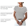 image:imageWIHOLL Short Sleeve Sweater for Women Summer Tops Crew Neck Fashion Clothing Tshirts Shirts Travel Outfits Dressy CasualStriped 04