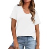 image:imageWIHOLL Summer Tops for Women Scoop Neck Basic Tees Short Sleeve Casual TShirts Loose FitWhite