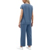 image:imageWIHOLL Two Piece Sets for Women Summer Spring Travel Vacation Outfits Cap Sleeve Lounge Matching Sets Wide Leg Pants S3XLBlue
