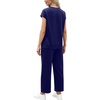 image:imageWIHOLL Two Piece Sets for Women Summer Spring Travel Vacation Outfits Cap Sleeve Lounge Matching Sets Wide Leg Pants S3XLDark Blue