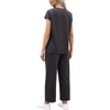 image:imageWIHOLL Two Piece Sets for Women Summer Spring Travel Vacation Outfits Cap Sleeve Lounge Matching Sets Wide Leg Pants S3XLTdark Grey
