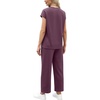 image:imageWIHOLL Two Piece Sets for Women Summer Spring Travel Vacation Outfits Cap Sleeve Lounge Matching Sets Wide Leg Pants S3XLTdark Purple