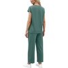 image:imageWIHOLL Two Piece Sets for Women Summer Spring Travel Vacation Outfits Cap Sleeve Lounge Matching Sets Wide Leg Pants S3XLTteal