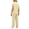 image:imageWIHOLL Two Piece Sets for Women Summer Spring Travel Vacation Outfits Cap Sleeve Lounge Matching Sets Wide Leg Pants S3XLTyellow