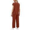 image:imageWIHOLL Two Piece Sets for Women Summer Spring Travel Vacation Outfits Cap Sleeve Lounge Matching Sets Wide Leg Pants S3XLUcaramel