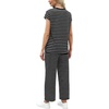 image:imageWIHOLL Two Piece Sets for Women Summer Spring Travel Vacation Outfits Cap Sleeve Lounge Matching Sets Wide Leg Pants S3XLVblack Stripes
