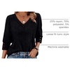 image:imageWIHOLL V Neck 34 Length Sleeve Womens Tops Casual Fall Shirts Lightweight Tunic Sweaters Fashion Clothes 2026Black