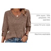 image:imageWIHOLL V Neck 34 Length Sleeve Womens Tops Casual Fall Shirts Lightweight Tunic Sweaters Fashion Clothes 2026Brown