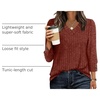 image:imageWIHOLL V Neck 34 Length Sleeve Womens Tops Casual Fall Shirts Lightweight Tunic Sweaters Fashion Clothes 2026Caramel