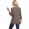 image:imageWIHOLL V Neck 34 Length Sleeve Womens Tops Casual Fall Shirts Lightweight Tunic Sweaters Fashion Clothes 2026Coffee