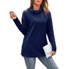 image:imageWIHOLL Womens Long Sleeve Tops Turtleneck Sweatshirt Fall Fashion 2024 Air Essentials Tunic TopsNavy Blue