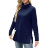 image:imageWIHOLL Womens Long Sleeve Tops Turtleneck Sweatshirt Fall Fashion 2024 Air Essentials Tunic TopsNavy Blue