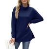 image:imageWIHOLL Womens Long Sleeve Tops Turtleneck Sweatshirt Fall Fashion 2024 Air Essentials Tunic TopsNavy Blue