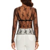 image:imageWIHOLL Womens Mesh Sheer Tops Sexy Crew Neck Summer Loose FIt Party Clubwear Shirts1a Black