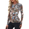 image:imageWIHOLL Womens Mesh Sheer Tops Sexy Crew Neck Summer Loose FIt Party Clubwear ShirtsA Floral Print