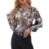 image:imageWIHOLL Womens Mesh Sheer Tops Sexy Crew Neck Summer Loose FIt Party Clubwear ShirtsA Floral Print