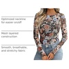 image:imageWIHOLL Womens Mesh Sheer Tops Sexy Crew Neck Summer Loose FIt Party Clubwear ShirtsA Floral Print