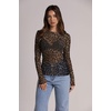 image:imageWIHOLL Womens Mesh Sheer Tops Sexy Crew Neck Summer Loose FIt Party Clubwear ShirtsA Leopard Print