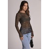 image:imageWIHOLL Womens Mesh Sheer Tops Sexy Crew Neck Summer Loose FIt Party Clubwear ShirtsA Leopard Print