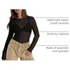 image:imageWIHOLL Womens Mesh Sheer Tops Sexy Crew Neck Summer Loose FIt Party Clubwear ShirtsA1 Black