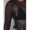 image:imageWIHOLL Womens Mesh Sheer Tops Sexy Crew Neck Summer Loose FIt Party Clubwear ShirtsA3 Black