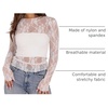 image:imageWIHOLL Womens Mesh Sheer Tops Sexy Crew Neck Summer Loose FIt Party Clubwear ShirtsA3 White