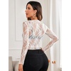 image:imageWIHOLL Womens Mesh Sheer Tops Sexy Crew Neck Summer Loose FIt Party Clubwear ShirtsA3 White