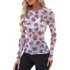 image:imageWIHOLL Womens Mesh Sheer Tops Sexy Crew Neck Summer Loose FIt Party Clubwear ShirtsA4 Floral
