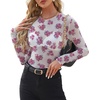 image:imageWIHOLL Womens Mesh Sheer Tops Sexy Crew Neck Summer Loose FIt Party Clubwear ShirtsA4 Floral
