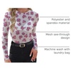 image:imageWIHOLL Womens Mesh Sheer Tops Sexy Crew Neck Summer Loose FIt Party Clubwear ShirtsA4 Floral