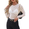 image:imageWIHOLL Womens Mesh Sheer Tops Sexy Crew Neck Summer Loose FIt Party Clubwear ShirtsA4 White