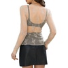 image:imageWIHOLL Womens Mesh Sheer Tops Sexy Crew Neck Summer Loose FIt Party Clubwear ShirtsB4 Apricot