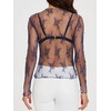 image:imageWIHOLL Womens Mesh Sheer Tops Sexy Crew Neck Summer Loose FIt Party Clubwear ShirtsB6 Navy