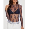 image:imageWIHOLL Womens Mesh Sheer Tops Sexy Crew Neck Summer Loose FIt Party Clubwear ShirtsB6 Navy