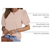 image:imageWIHOLL Womens Puff Short Sleeve Sweater 2026 Spring Summer Tops Trendy Business Causal Outfits Work Blouses ClothesApricot