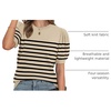 image:imageWIHOLL Womens Puff Short Sleeve Sweater 2026 Spring Summer Tops Trendy Business Causal Outfits Work Blouses ClothesApricotBlack
