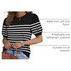 image:imageWIHOLL Womens Puff Short Sleeve Sweater 2026 Spring Summer Tops Trendy Business Causal Outfits Work Blouses ClothesBlackWhite