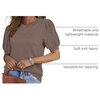 image:imageWIHOLL Womens Puff Short Sleeve Sweater 2026 Spring Summer Tops Trendy Business Causal Outfits Work Blouses ClothesCoffee