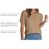 image:imageWIHOLL Womens Puff Short Sleeve Sweater 2026 Spring Summer Tops Trendy Business Causal Outfits Work Blouses ClothesKhaki