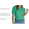 image:imageWIHOLL Womens Puff Short Sleeve Sweater 2026 Spring Summer Tops Trendy Business Causal Outfits Work Blouses ClothesLake Green