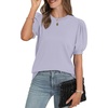 image:imageWIHOLL Womens Puff Short Sleeve Sweater 2026 Spring Summer Tops Trendy Business Causal Outfits Work Blouses ClothesLight Grey