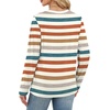 image:imageWIHOLL Womens Striped Long Sleeve Shirts Fall Outfits 2026 Color Block Tops Fashion Clothing Ribbed Crewneck Tee BlousesAorange Stripe