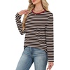 image:imageWIHOLL Womens Striped Long Sleeve Shirts Fall Outfits 2026 Color Block Tops Fashion Clothing Ribbed Crewneck Tee BlousesBcoffee Stripe