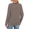 image:imageWIHOLL Womens Striped Long Sleeve Shirts Fall Outfits 2026 Color Block Tops Fashion Clothing Ribbed Crewneck Tee BlousesBcoffee Stripe