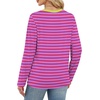 image:imageWIHOLL Womens Striped Long Sleeve Shirts Fall Outfits 2026 Color Block Tops Fashion Clothing Ribbed Crewneck Tee BlousesBhot Pink