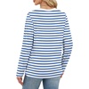 image:imageWIHOLL Womens Striped Long Sleeve Shirts Fall Outfits 2026 Color Block Tops Fashion Clothing Ribbed Crewneck Tee BlousesCblue White