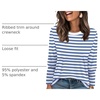 image:imageWIHOLL Womens Striped Long Sleeve Shirts Fall Outfits 2026 Color Block Tops Fashion Clothing Ribbed Crewneck Tee BlousesCblue White