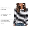 image:imageWIHOLL Womens Striped Long Sleeve Shirts Fall Outfits 2026 Color Block Tops Fashion Clothing Ribbed Crewneck Tee BlousesDblack White