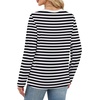 image:imageWIHOLL Womens Striped Long Sleeve Shirts Fall Outfits 2026 Color Block Tops Fashion Clothing Ribbed Crewneck Tee BlousesDblack White